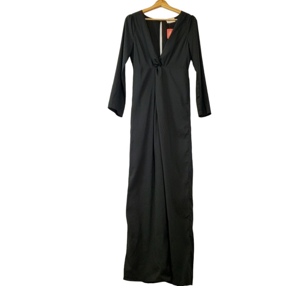 VESTIQUE Speak Easy Black Knotted V Neck Dressy Jumpsuit Women's Size Me… - Picture 5 of 15